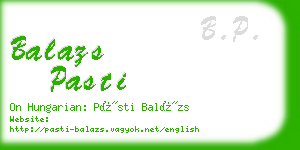 balazs pasti business card